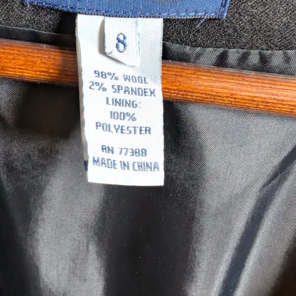 J. Crew Black V-neck Wool Blend‎ Professional Career Cap Sleeve Black 8